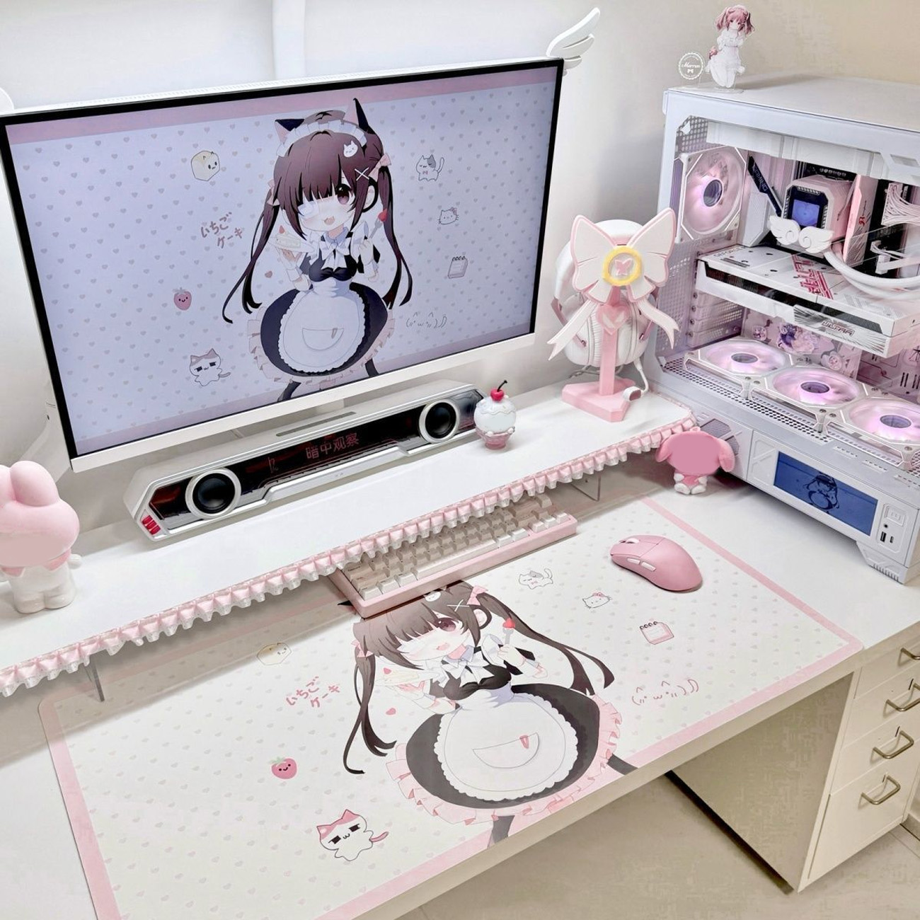 Cute Anime Maid Girl PU Leathe - Leather Desk Pad 评论和价格