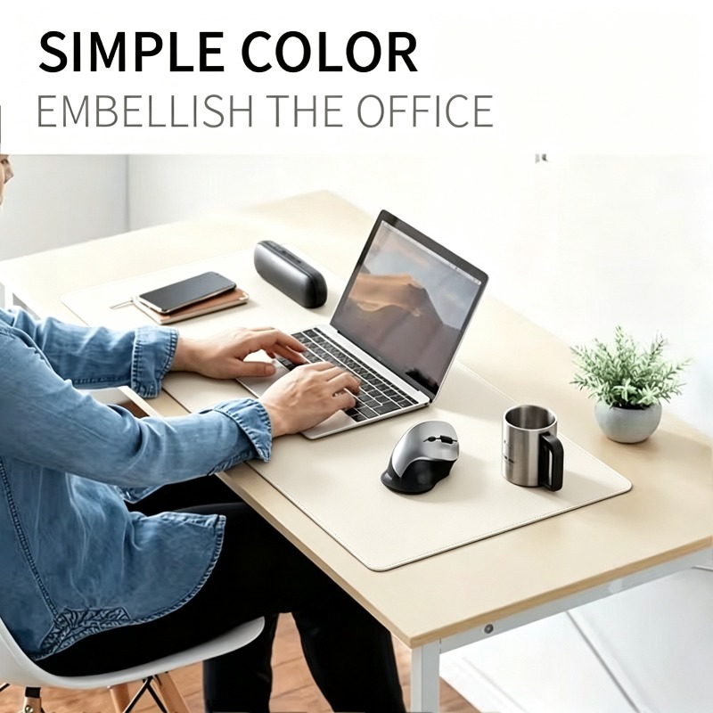 1pc Large Faux Leather Mouse P - Leather Desk Pad 评论和价格