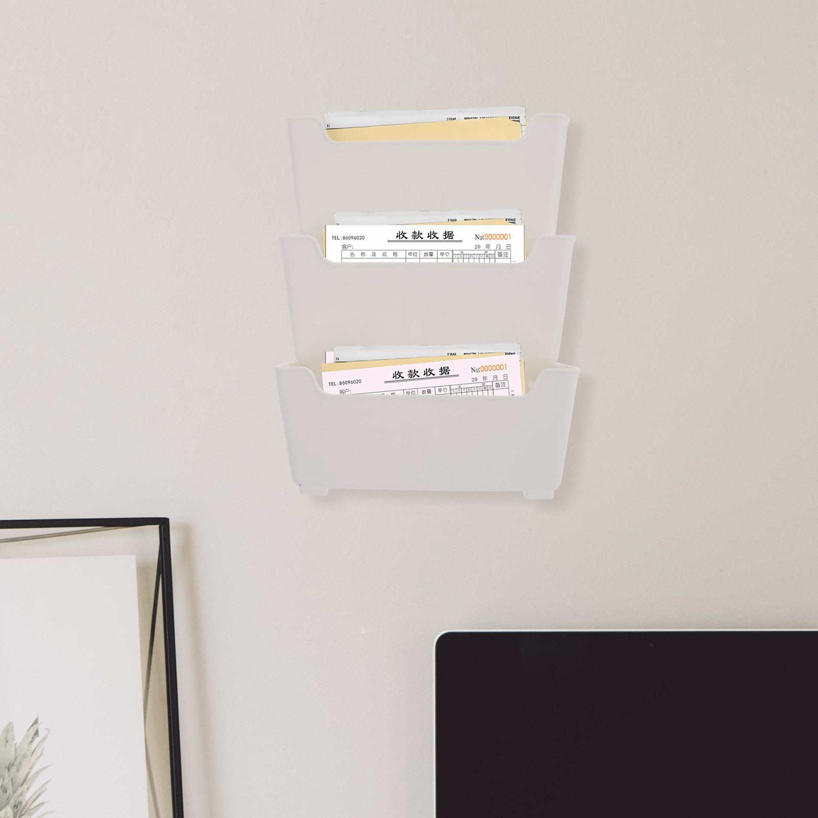 1Set Wall File Organizer Clear - Magazine Holder Rack 评论和价格