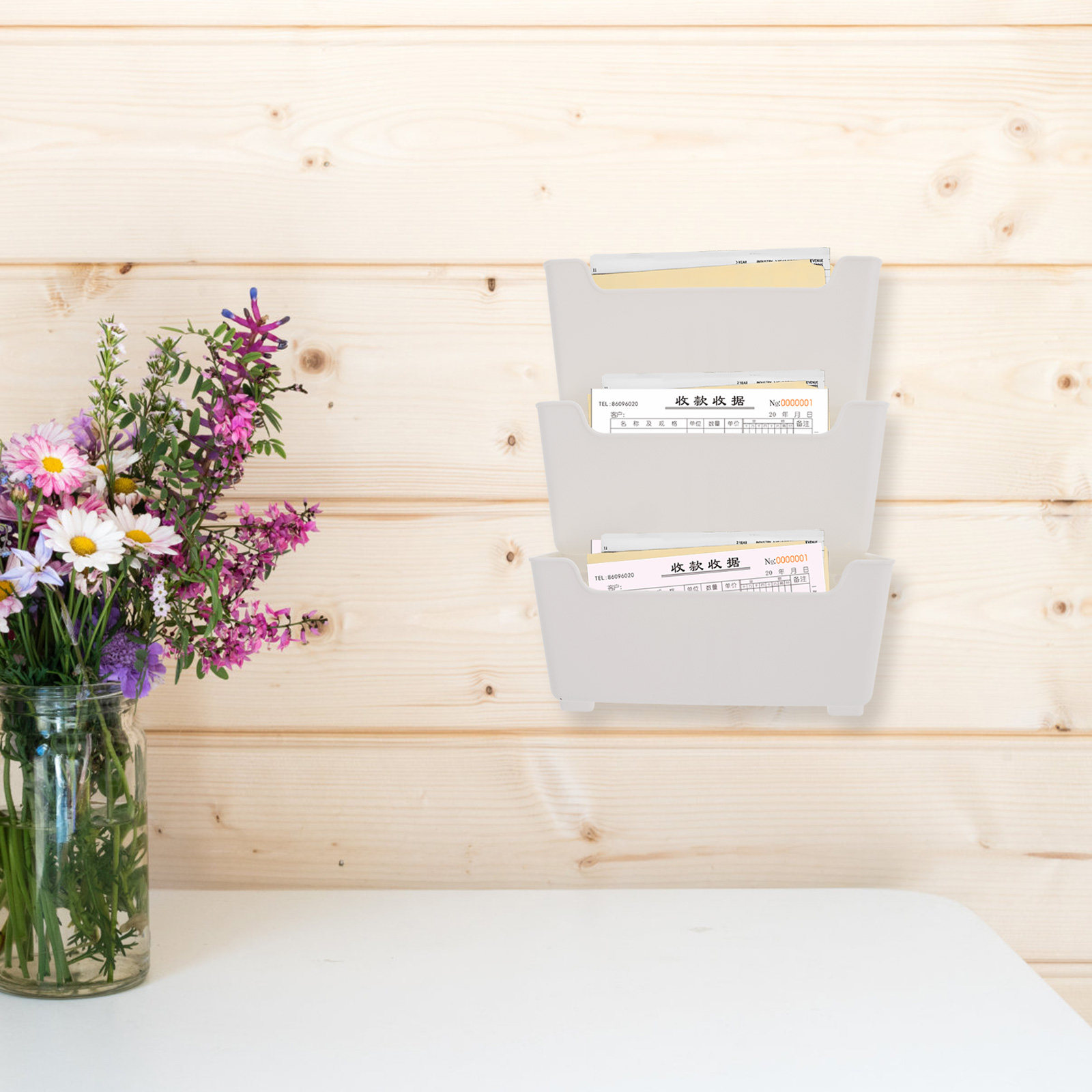 1Set Wall File Organizer Clear - Magazine Holder Rack 评论和价格